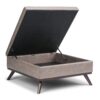 Owen - Square Coffee Table Storage Ottoman - Distressed Gray Taupe - Image 3
