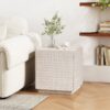 Chic Modern Mgo Cube Side Table With Fluted Design - Antique Brown - Image 2