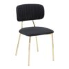 Bouton - Contemporary / Glam Chair (Set of 2) - Gold / Black - Image 2