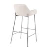 Daniella - Contemporary Fixed Height Bar Stool (Set of 2) - Chrome / Cream - Image 4