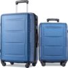 Expanable Spinner Wheel 2 Piece Luggage Set ABS Lightweight Suitcase With Tsa Lock 20" / 28" - Blue - Image 2