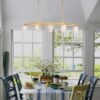 Crystal Chandelier For Dining Room, 8 Light Kitchen Chandelier Light Fixture Modern Metal Industrial Chandeliers For Farmhouse Entryway Living Room (8*G9 Bulbs Included) - Matte Gold - Image 4