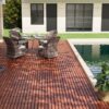 30 Piece Interlocking Deck Tiles Striped Pattern, Square Acacia Hardwood Outdoor Flooring For Patio, Bancony, Pool Side - Brown - Image 35