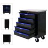5 Drawer Multifunctional Tool Cart With Wheels - Black / Blue - Image 9