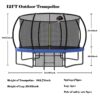 12Ft Recreational Kids Trampoline With Safety Enclosure Net & Ladder, Outdoor Recreational Trampolines - Blue - Image 6