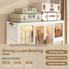Portable Wardrobe Closet Storage Organizer For Clothes With Magnetic Doors, 12 Cubes & 2 Hanging Rods - White - Image 5