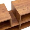 Modern 2 Piece Cube TV Stand With Open Storage, L Shaped Design - Walnut - Image 14