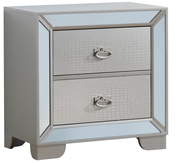 Contemporary Nightstand With Versatility - Silver Champagne