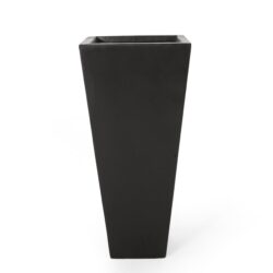 Outdoor Modern Cast Stone Planter - Black