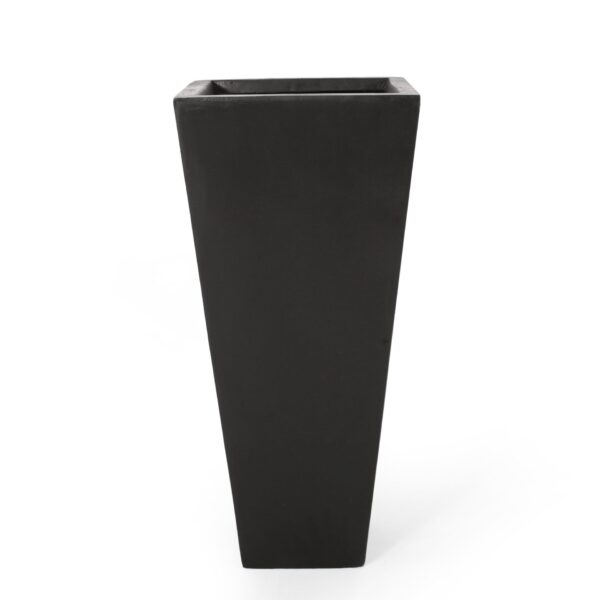 Outdoor Modern Cast Stone Planter - Black
