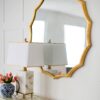 Round Sunburst Wall Mirror With, Wall Decor Mirror For Entryway Bedroom Living Room - Gold - Image 7
