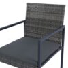 9 Pieces Patio Dining Sets Outdoor Space Saving Rattan Chairs With Glass Table Top Wicker And Cushion - Dark Gray - Image 11