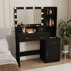 Newly Designed Smart Mirror Dressing Table With Drawers And Storage Cabinet, Dressing Table With Dressing Pad For Bedroom, Dressing Room - Black - Image 5