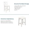 5 Pieces Counter Height Rustic Farmhouse Dining Room Wooden Bar Table Set With 2 Stools And 2 Chairs - White - Image 2