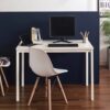 Harry - Contemporary Wood And Metal Computer Desk With Heat Resistant Surface - Ivory - Image 4