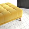 Addison - Square Upholstered Ottoman - Brown / Yellow - Image 6