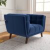 Addison - Velvet Lounge Chair - Dark Blue - Image 12