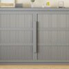 Queen Size Murphy Wall Bed Modern Design With LED Lights - Gray - Image 19