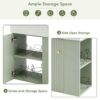 Modern Floating Bathroom Vanity With Ceramic Basin, Perfect For Small Bathrooms, Right Side Storage - Green - Image 5