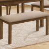 Bench, Rectangular, Upholstered, Dining Room, Entryway, Transitional - Beige - Image 4
