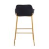 Daniella - Contemporary / Glam Fixed Height Bar Stool (Set of 2) - Gold / Black - Image 5