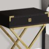 Accent Side Table, Storage Drawer, Contemporary - Espresso - Image 3