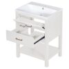 Bathroom Vanity With Top Sink, Modern Bathroom Storage Cabinet 2 Drawers, Single Sink Bathroom Vanity - White - Image 14