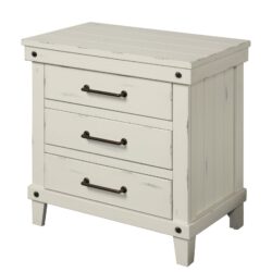 3 Drawer Elegant Nightstand - White