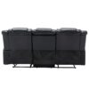 3 Seater Home Theater Recliner Manual Recliner Chair With Two Built-In Cup Holders For Living Room - Black - Image 12