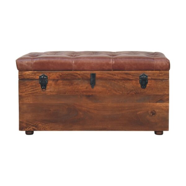 Buffalo - Hide Leather Storage Trunk - Brown
