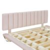 Queen Size Upholstered Hydrualic Platform Floating Bed With LED Light And USB Port - Pink - Image 14