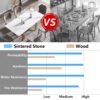 70.87" Modern Artificial Stone White Straight Edge Golden Metal Leg Dining Table, Can Accommodate 6-8 People - White / Gold - Image 11
