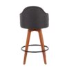 Ahoy - Contemporary Fixed Height Counter Stool With Bamboo Legs / Round Footrest (Set of 2) - Charcoal / Walnut - Image 5