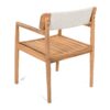 Creative Braided Acacia Wood Outdoor Dining Table And Chairs With Armrests (Set of 2) - Teak / White - Image 8