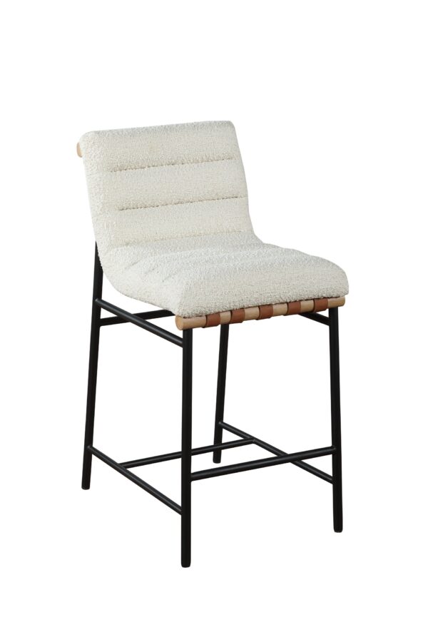 Lahni - Boucle Counter Height Chair - White