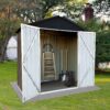 4FtX6Ft Out Storage Sheds Apex Roof - Brown / Black - Image 4