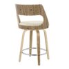 Cecina - Mid-Century Modern Fixed Height Counter Stool With Swivel With Round Footrest (Set of 2) - Zebra / Cream - Image 4