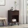 Modern Industrial Tall End Table With Drawer And Shelf - Walnut - Image 5