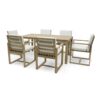 Patio Dining Set Outdoor Dining Table And Chair Set With And Removable Cushions For Patio, Backyard, Garden - Light Teak - Image 20