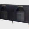 Accent Cabinet Lacquered Wooden Cabinet With 4 Glass Doors Sideboard Buffet Server Cabinet Storage Cabinet, For Living Room, Entryway, Hallway, Office, Kitchen And Dining Room - Black - Image 6