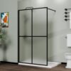 Shower Screen Door Frost Tempered Glass - Black - Image 2