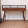 Triple Curved Console Table - Brown - Image 9