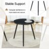 Modern 3 Piece Set, Anti - Spill Round Coffee Table, 2 Rattan Swivel Chairs, Outdoor Patio Furniture For Tea Time - Black / Wood - Image 6