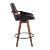 Cosmo - Mid-Century Counter Stool - Walnut / Black - Image 2