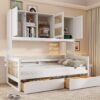 Twin Size Daybed With 2 Drawers, And All In One Cabinet And Shelf - White - Image 15