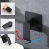 Modern Wall Mount Bathroom Sink Faucet With Waterfall Spout And Brass Rough In Valve - Matte Black - Image 5