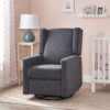 Landau - Contemporary Fabric Upholstered Swivel Recliner - Charcoal - Image 5