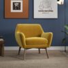 Brayden - Lounge Chair - Velvet - Brown / Gold / Yellow - Image 15