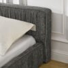 Modern Queen Size Upholstered Bed Frame With Chenille Fabric And Pleated Design - Gray - Image 5