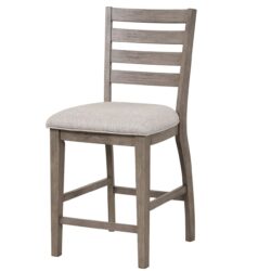 Counter Side Dining Stool With Ladder Back (Set of 2) - Gray